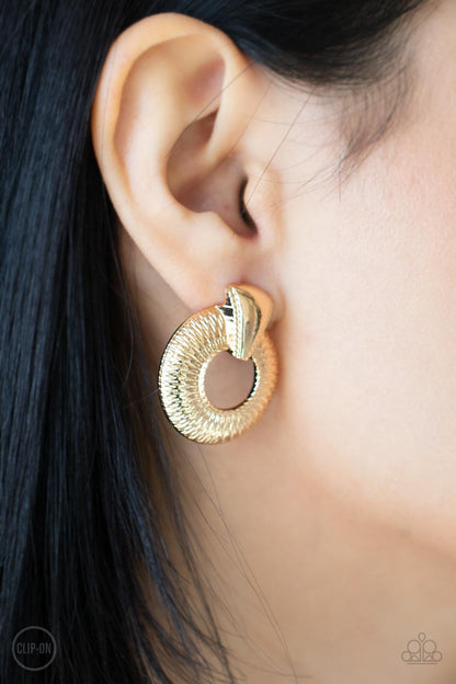Industrial Innovator Gold
Clip-On Earrings Paparazzi