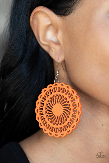 Island Sun Orange Earrings Paparazzi