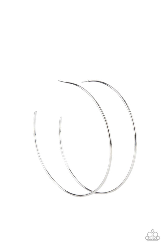Colossal Couture Silver Hoop Earrings Paparazzi