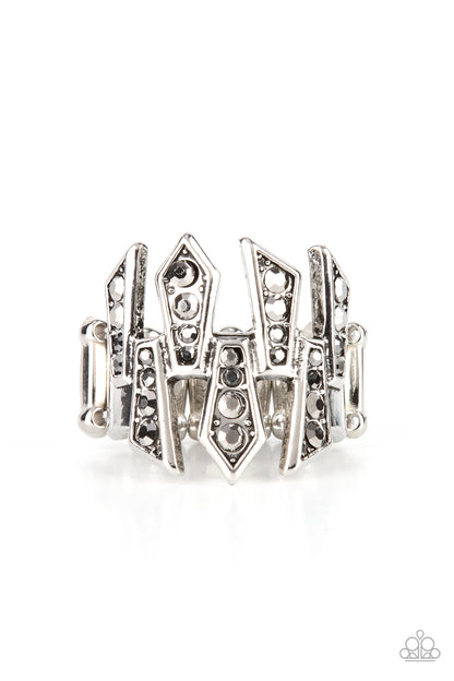 Juxtaposed Jewels Silver Ring Paparazzi