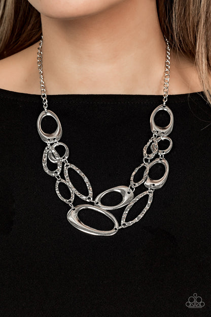 Game OVAL Silver Necklace Paparazzi