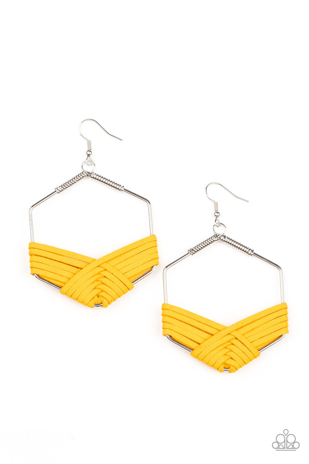 Suede Solstice Yellow Earrings Paparazzi