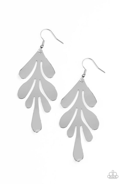 A FROND Farewell Silver Earrings Paparazzi