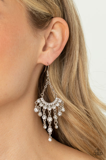 Commanding Candescence White Earrings Paparazzi