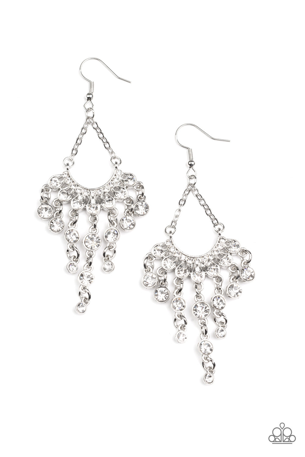 Commanding Candescence White Earrings Paparazzi