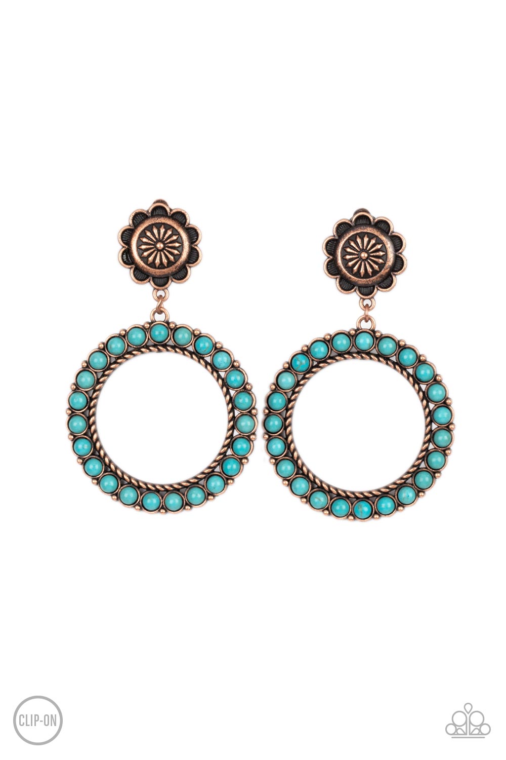 Playfully Prairie Copper Clip-On Earrings Paparazzi