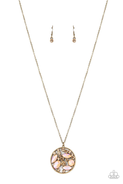Iridescently Influential Brass Necklace Paparazzi