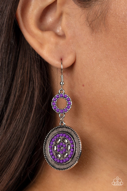 Meadow Mantra Purple Earrings Paparazzi