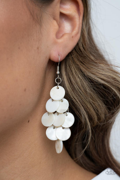 Tropical Tryst White Earrings Paparazzi