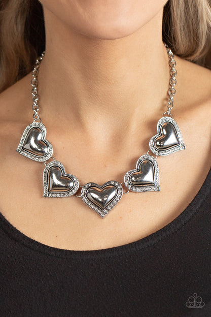 Kindred Hearts White Necklace Paparazzi
