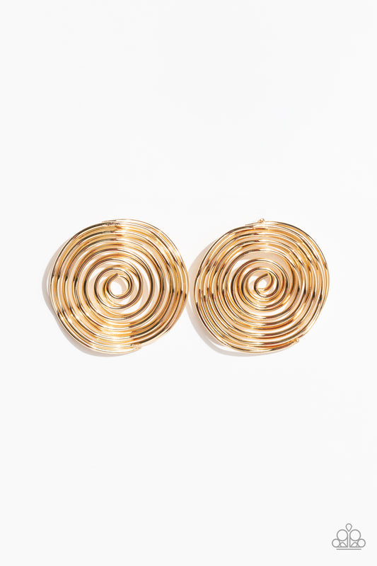 COIL Over Gold Post Earrings Paparazzi