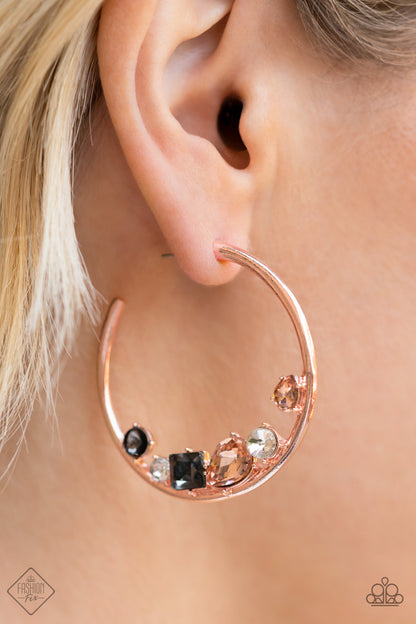 Attractive Allure Rose Gold Hoop Earrings Paparazzi