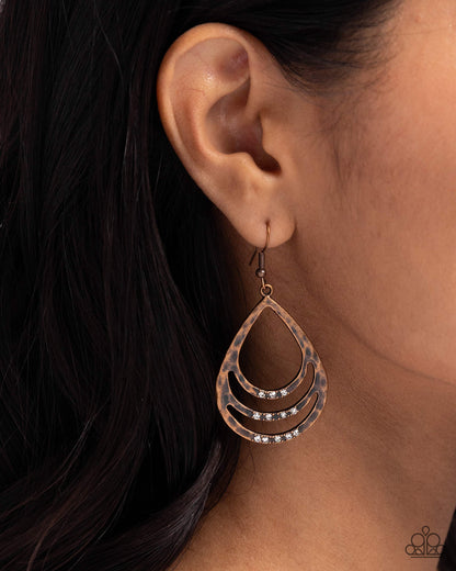 Sojourn Shimmer Copper Earrings Paparazzi
