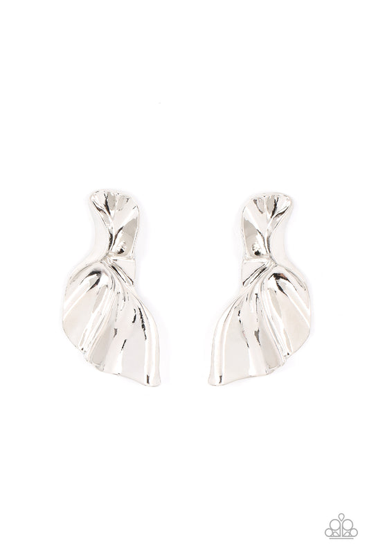 METAL-Physical Mood Silver Earrings Paparazzi