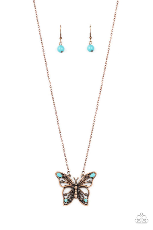 Badlands Butterfly Copper Necklace Paparazzi