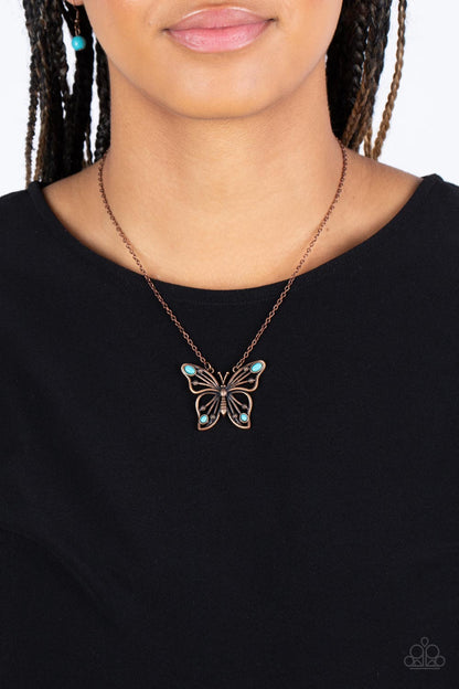 Badlands Butterfly Copper Necklace Paparazzi