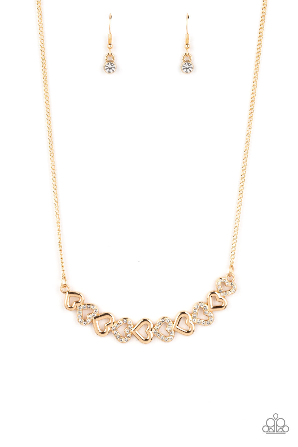 Sparkly Suitor Gold Necklace Paparazzi