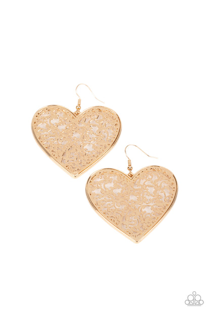 Fairest in the Land Gold Earrings Paparazzi