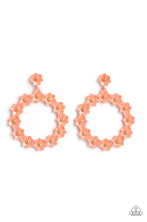 Daisy Meadows Orange Post Earrings Paparazzi