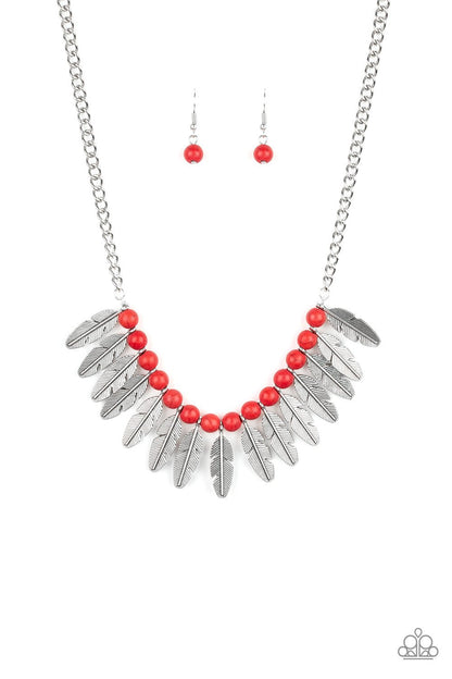 Desert Plumes Red Necklace Paparazzi