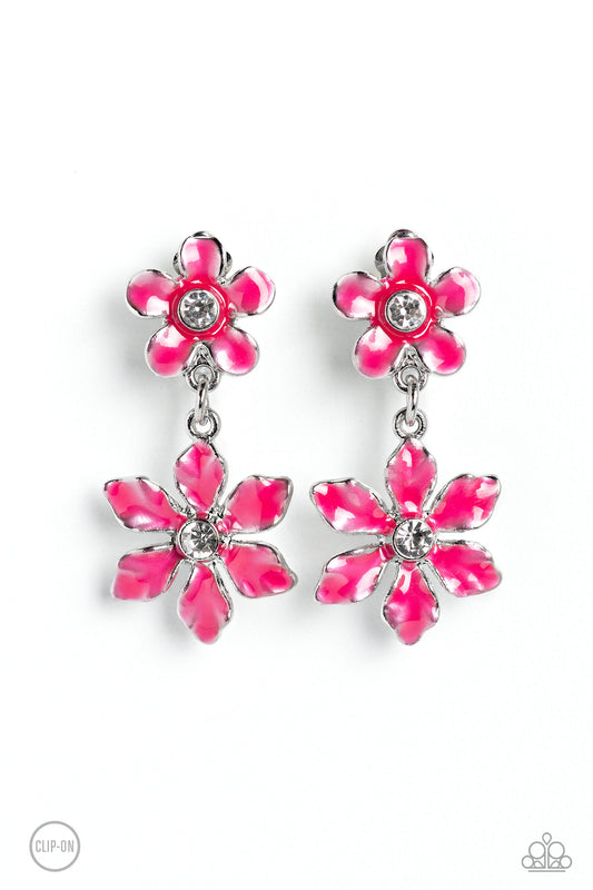 Transparent Talent Pink Clip-On Earrings Paparazzi
