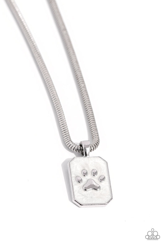 PAW to the Line White Necklace Paparazzi