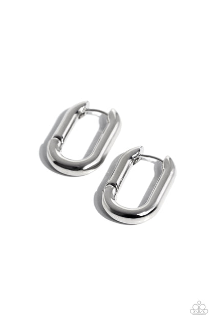Candidate Curves Silver Hoop Earrings Paparazzi