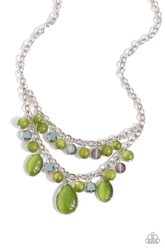 Dewy Disposition Green Necklace Paparazzi