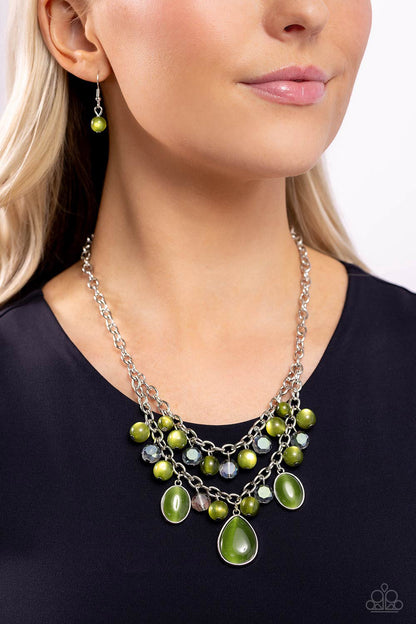 Dewy Disposition Green Necklace Paparazzi
