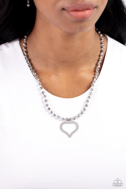 Faceted Factor Silver Necklace Paparazzi