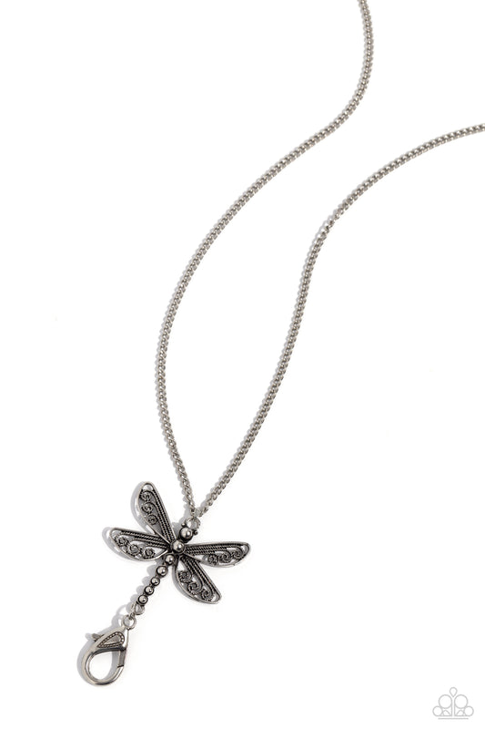 Dragonfly Dance Silver Necklace Paparazzi