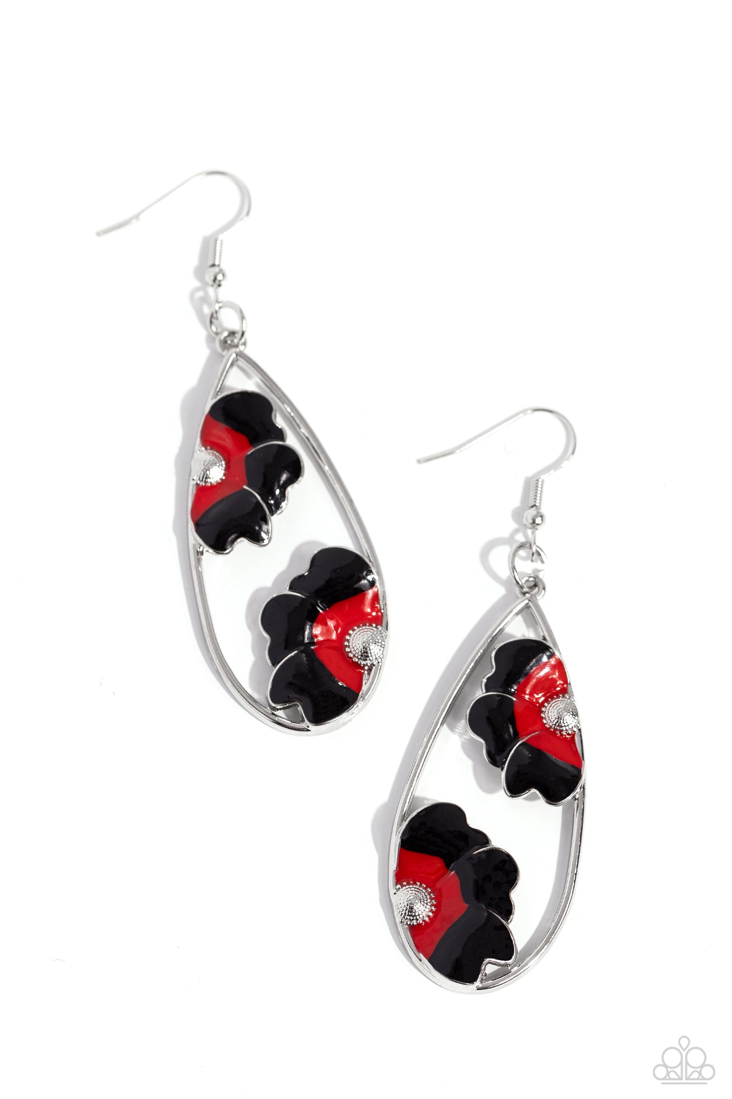 Airily Abloom Black Earrings Paparazzi