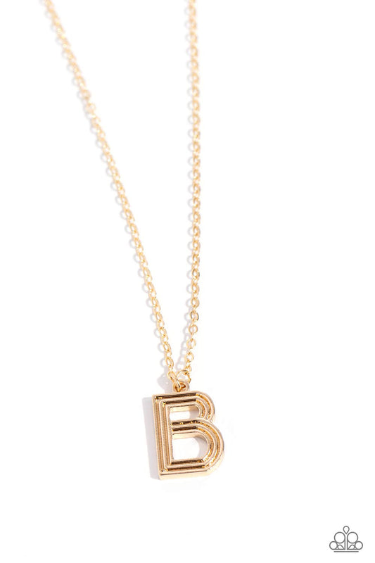 Leave Your Initials Gold *B* Necklace Paparazzi