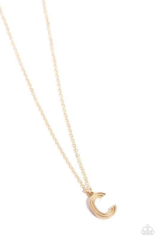 Leave Your Initials Gold *C* Necklace Paparazzi