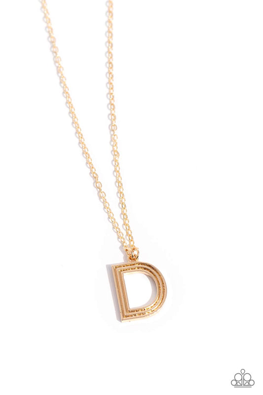 Leave Your Initials Gold *D* Necklace Paparazzi