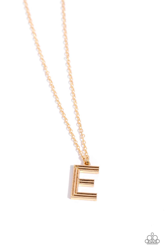 Leave Your Initials Gold * E * Necklace Paparazzi