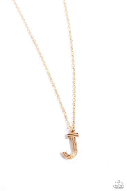 Leave Your Initials Gold * J * Necklace Paparazzi