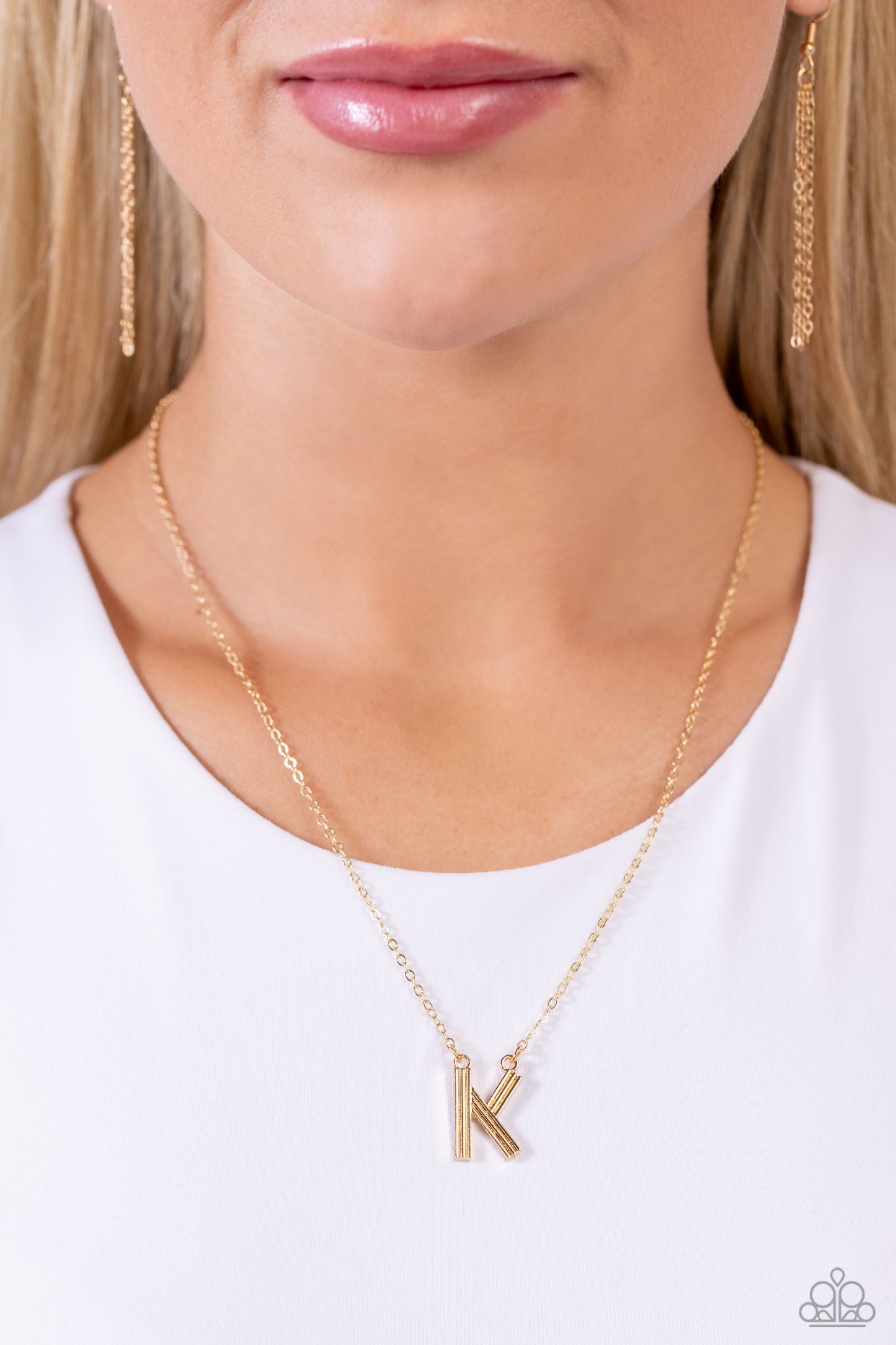 Leave Your Initials Gold * K * Necklace Paparazzi