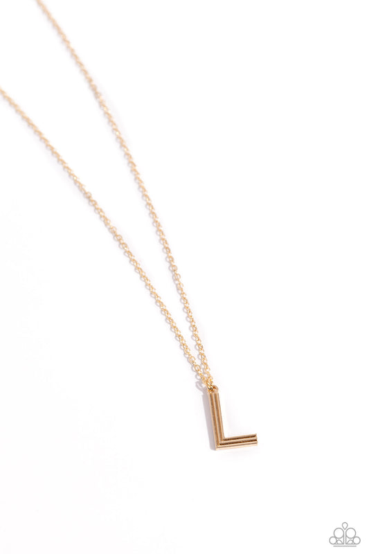 Leave Your Initials Gold *L* Necklace Paparazzi