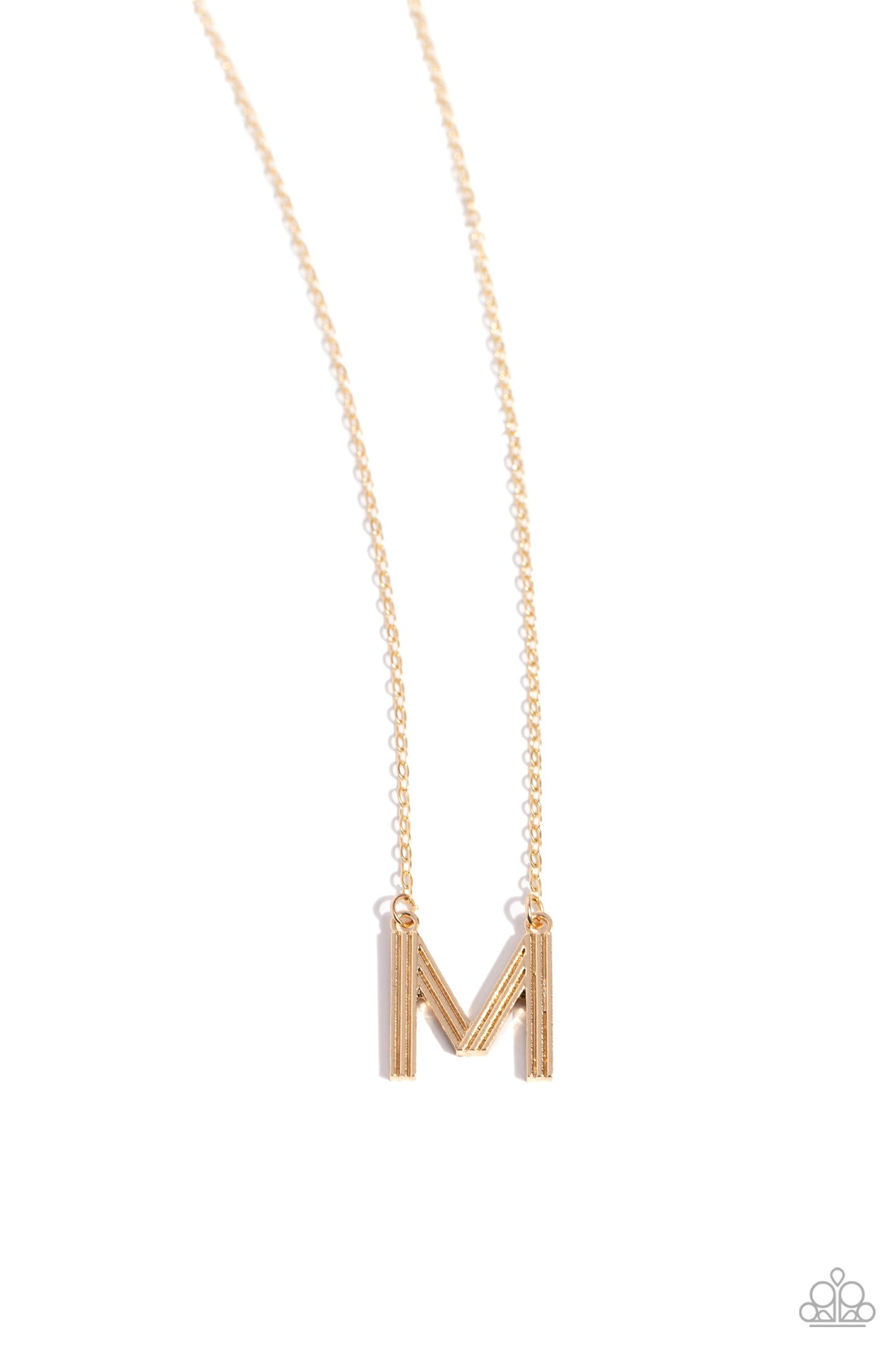 Leave Your Initials Gold *M* Necklace Paparazzi