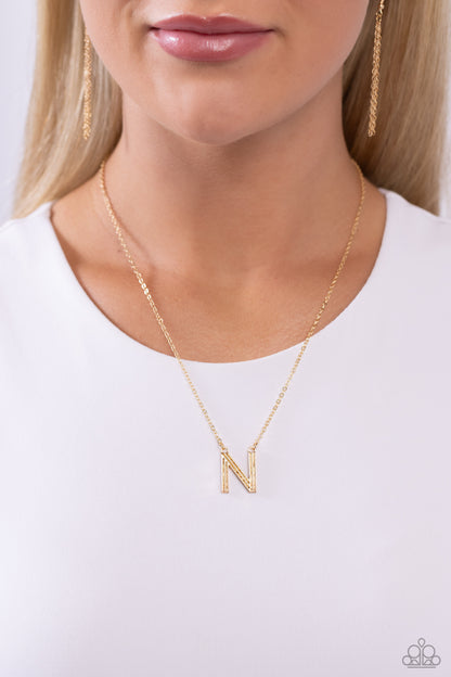 Leave Your Initials Gold * N * Necklace Paparazzi