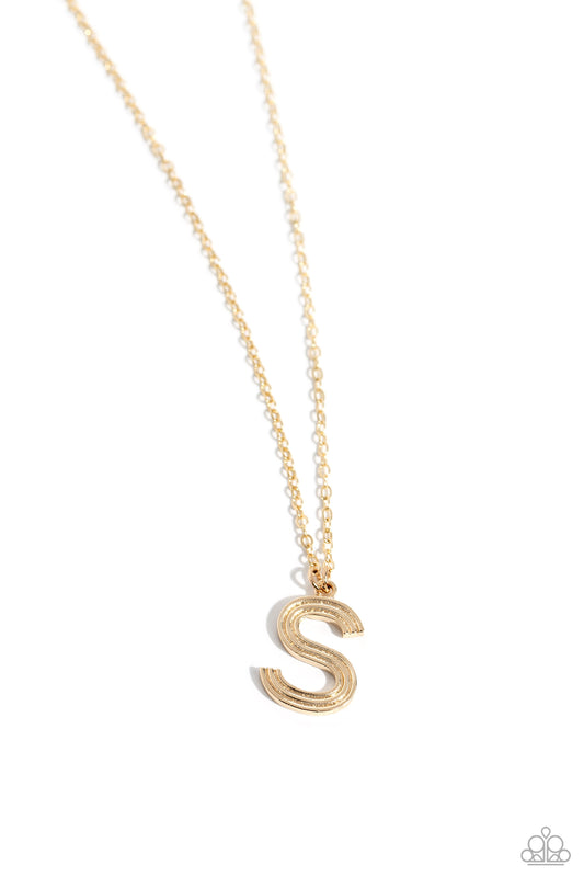 Leave Your Initials Gold *S* Necklace Paparazzi