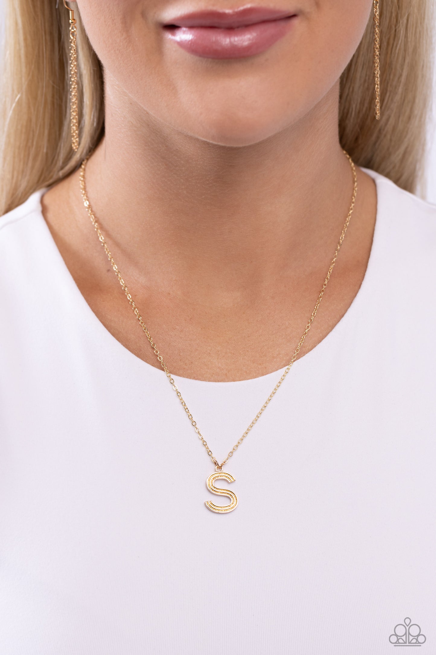 Leave Your Initials Gold *S* Necklace Paparazzi