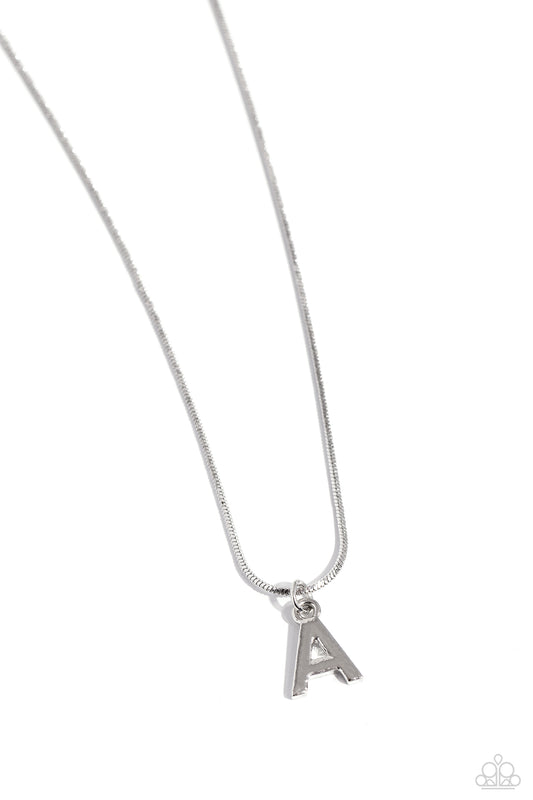 Seize the Initial Silver * A * Necklace Paparazzi
