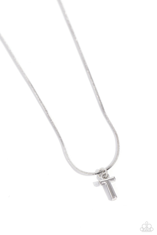 Seize the Initial Silver * T * Necklace Paparazzi