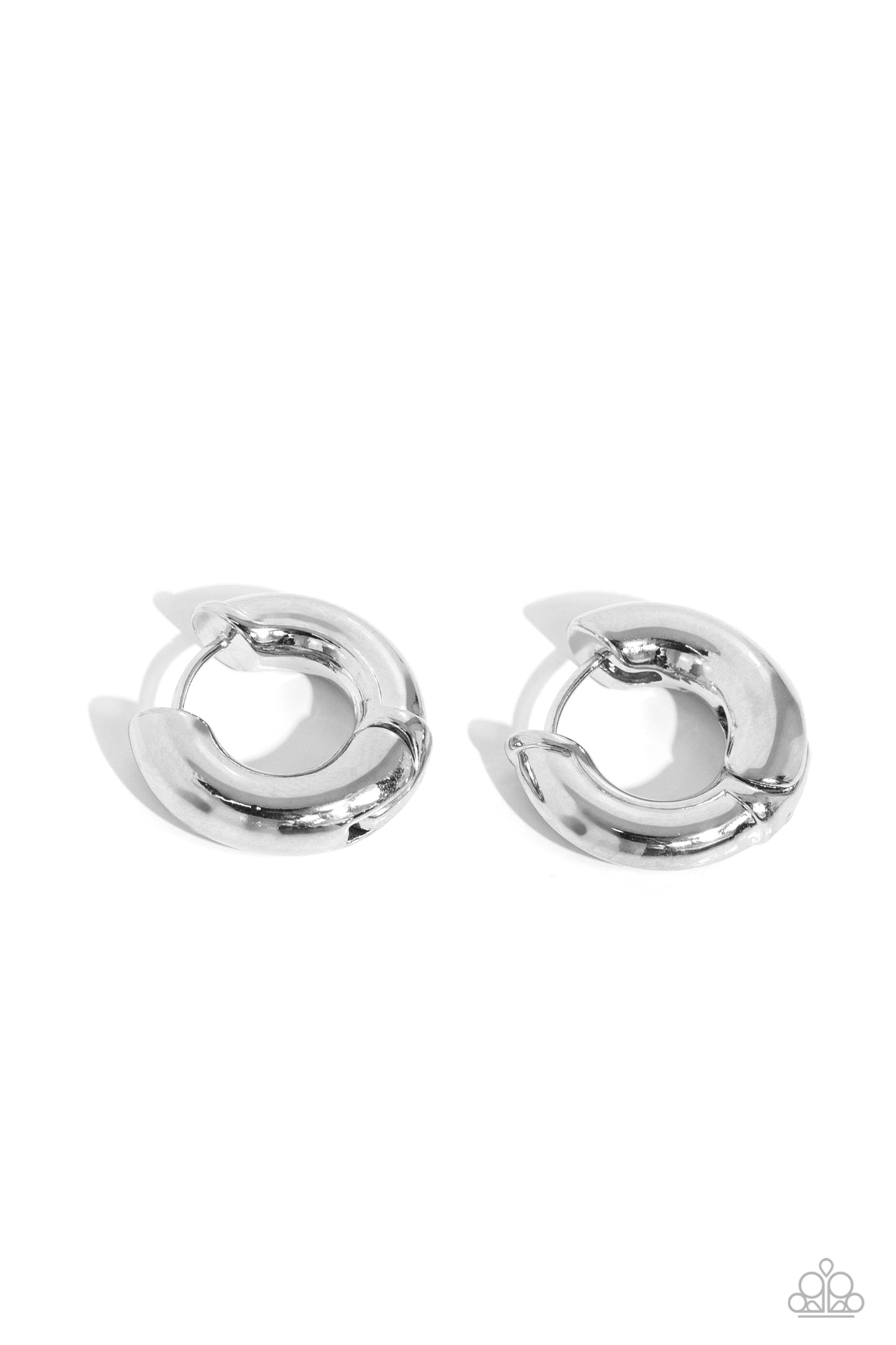 Textured Theme Silver Hoop Earrings Paparazzi