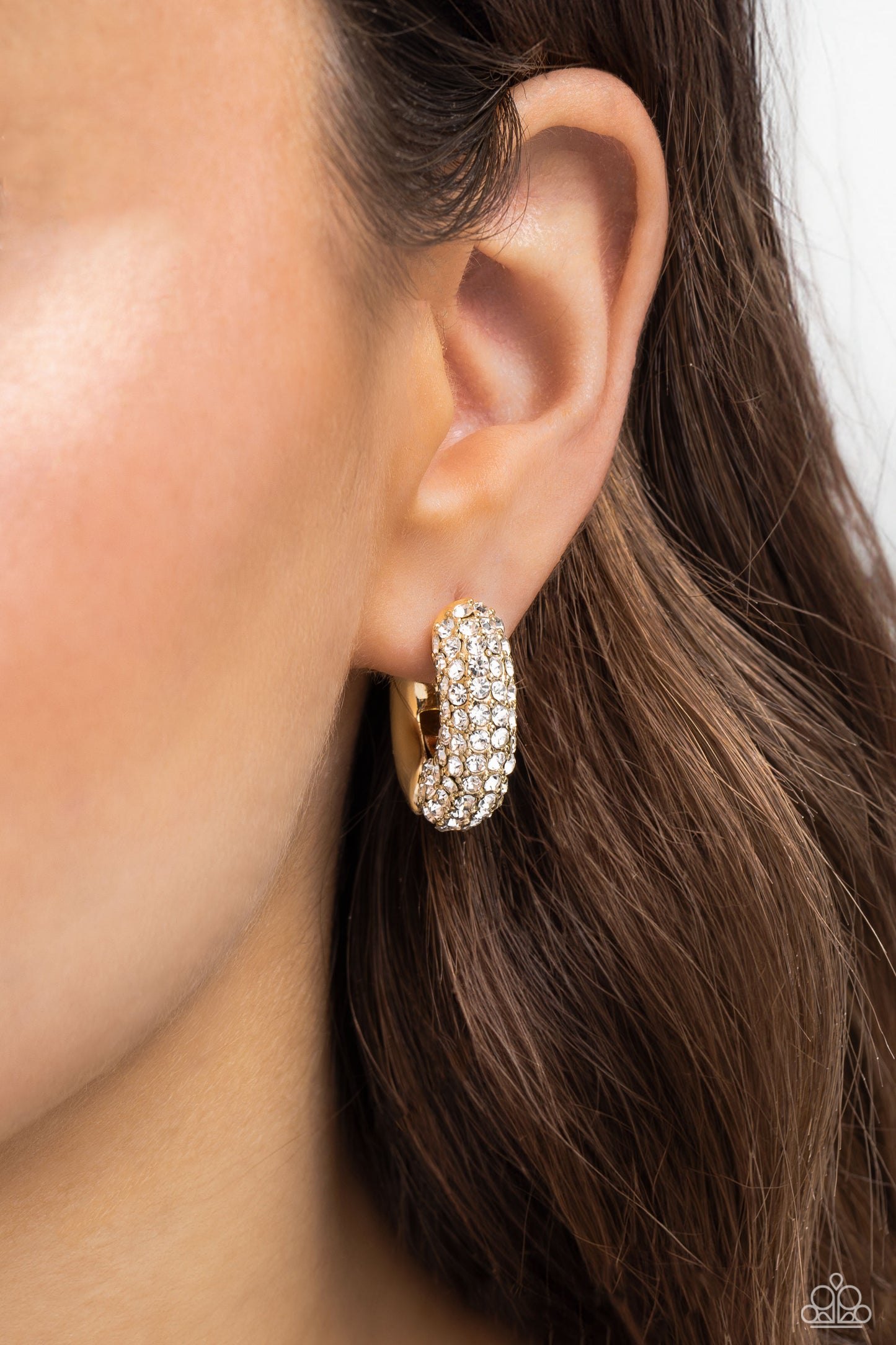 Combustible Confidence  Gold Hoop Earrings Paparazzi