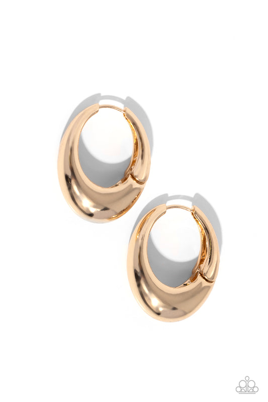 Oval Official Gold Hoop Earrings Paparazzi
