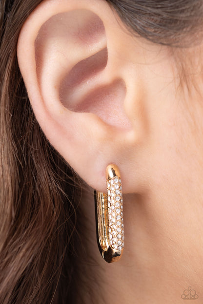 Generating Glitter Gold Hoop Earrings Paparazzi
