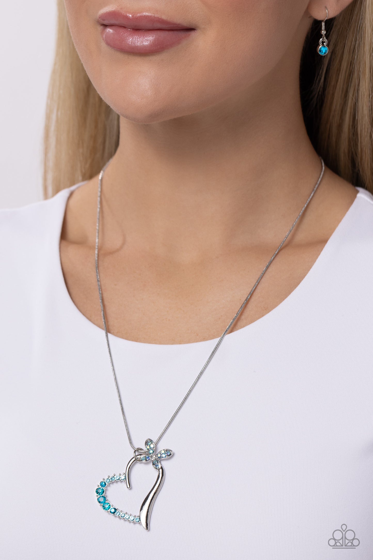 Half-Hearted Haven Blue Necklace Paparazzi
